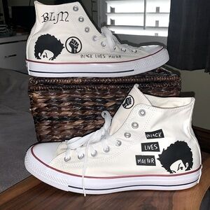 BLM Hightop Converse Shoes